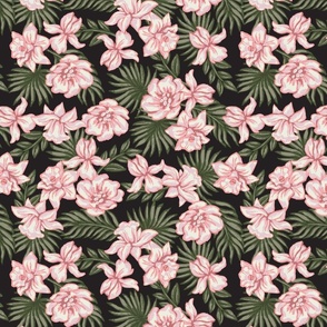 HANAKO HAWAIIAN PAINTED FLORAL- BLACK