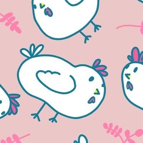 Pink Cute Chicken - Large Scale