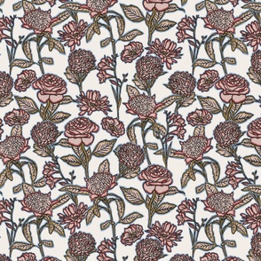 GREEVES SKETCH FLORAL- IVORY SML