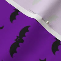 Medium Scale Halloween Bats Black on Purple