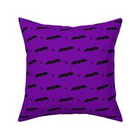 Medium Scale Halloween Bats Black on Purple