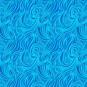 Blue on pacific blue swirls