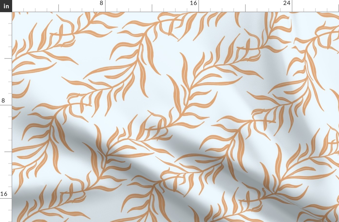 Peach Tan Grass Vine on Light Blue Background