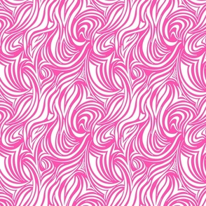 Hot pink and white lined swirls