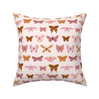 Butterfly Flutter in Pink and Berry on Cream