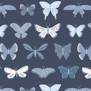 Butterfly Flutter in Midnight Blue