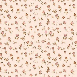 Forest Flowers in Neutral Flax