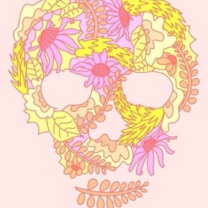 Light Floral Skull