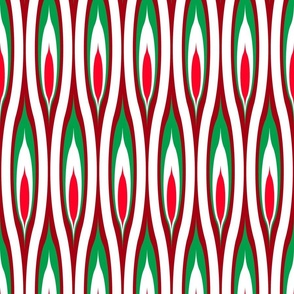 Boho Mod  Groovy Trippy Red and Green Christmas Digital Abstract Pattern