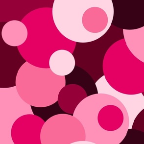Retro Vintage Pink Circles in Large Scale