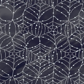 Spider Webs with Dew - Navy