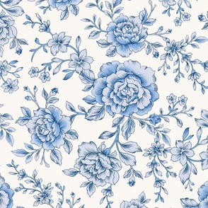 Boho Rose Blue Wallpaper