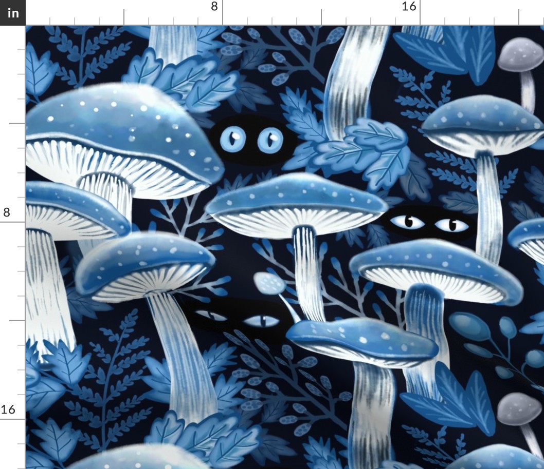 Spooky Blue Mushrooms