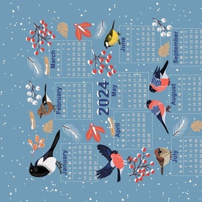 calendar 2024 WINTER BIRDS