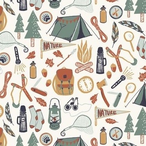 Camping trip_Camp life_kids_Medium_ochre oak green bay multi_Hufton Studio