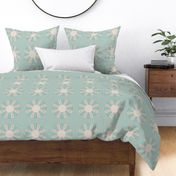 Coastal Dresden Plate Whole Cloth Quilt with Space to Embroider