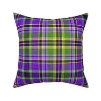 Large Scale / Halloween Tartan Textured Plaid / Purple Green Yellow