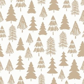 Light brown trees, forest, woods on white 8x8 medium 