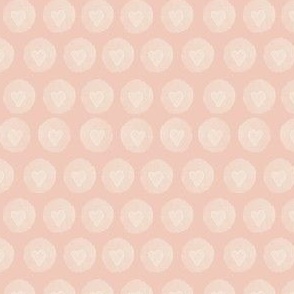 Hearts in circle on soft pink//small