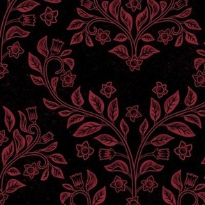 Belladonna Damask, Blood Red on Black, large