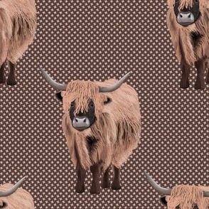 Rustic Highland Cows (brown)