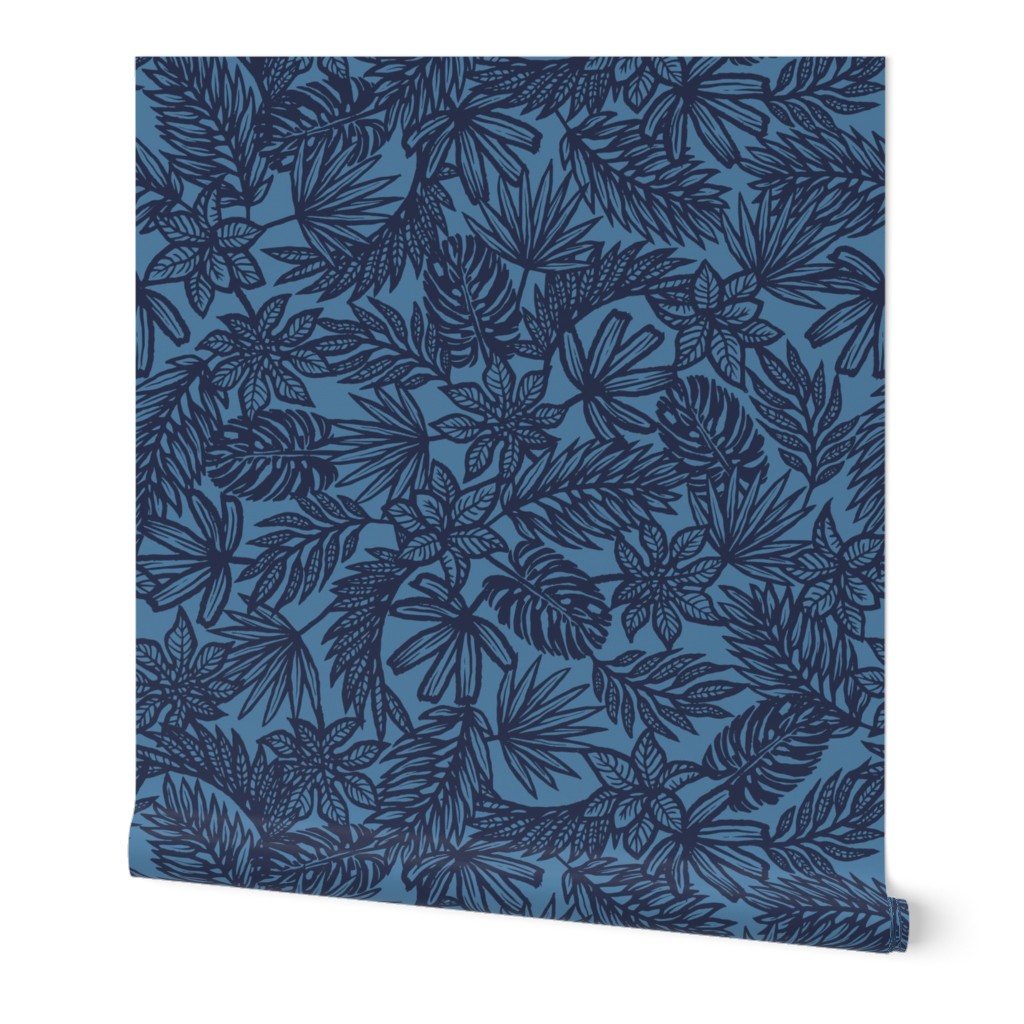 SHORELINE TROPICAL FLORAL- BLUE LRG