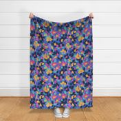 BITTY ABSTRACT FLORAL- BLUE LRG