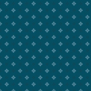 (S) morocco flower tiles in black and blue on cerulean blue