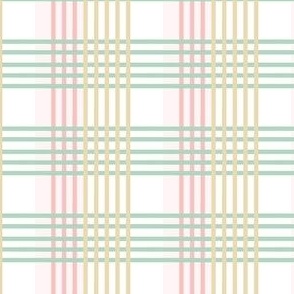 Pastel Holiday Plaid Pink Green and Gold - Christmas and Winter