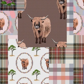 Highland Cow Crazy Quilt