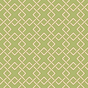 Doubled Woven Cane Trellis-Ephemeral Cream-Moss-Woodlands Palette