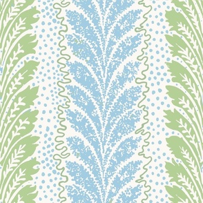 British Feather Reverse Light blue and light green