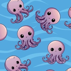 Kawaii Purple Octopus - L