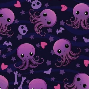 Kawaii Goth Octopus - L