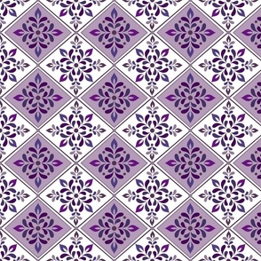 Antique Grace: Floral Damask Print (violet) - large
