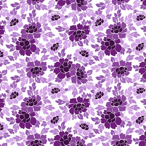 Purple monochrome florals