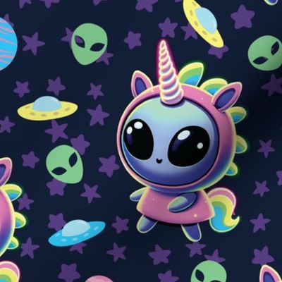  Kawaii Unicorn Alien - L
