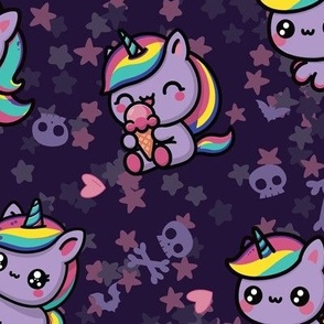 Pastel Goth Kawaii Unicorn - L