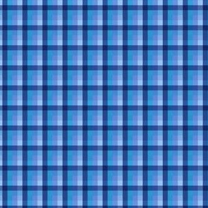 Aqua marine nautical navy blue plaid checkered small scale