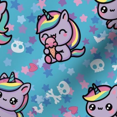 Pastel Goth Cute Unicorn - L