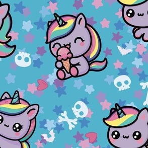 Pastel Goth Cute Unicorn - L