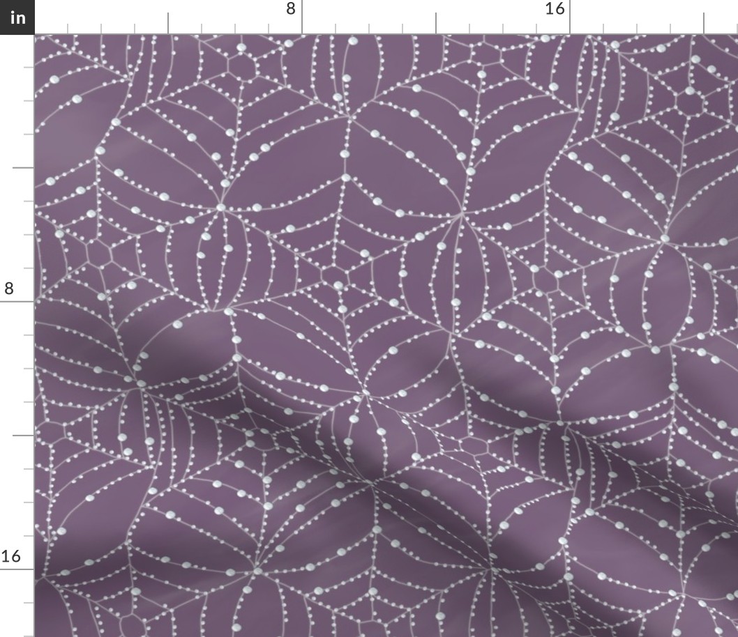 Spider Webs with dew - lavender