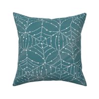 Spider Webs with dew - turquoise