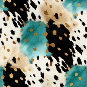 Spotted Cowhide Turqoise   