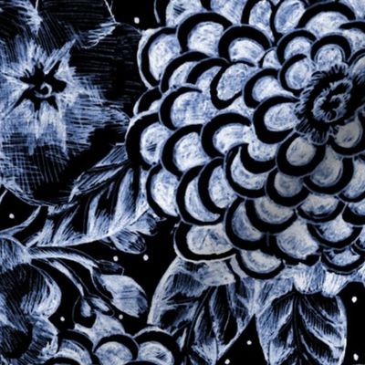 Blue Poison Moonlight Garden - Whimsigothic Wallpaper 