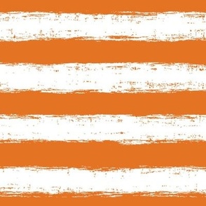 Horizontal White Distressed Stripes on Carrot Orange