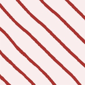 Diagonal Christmas stripe. Candy cane. Red and pink. Large