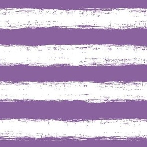 Horizontal White Distressed Stripes on Orchid