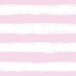 Horizontal White Distressed Stripes on Baby Pink