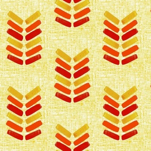 Warm Colors Watercolor Chevron On Linen Background